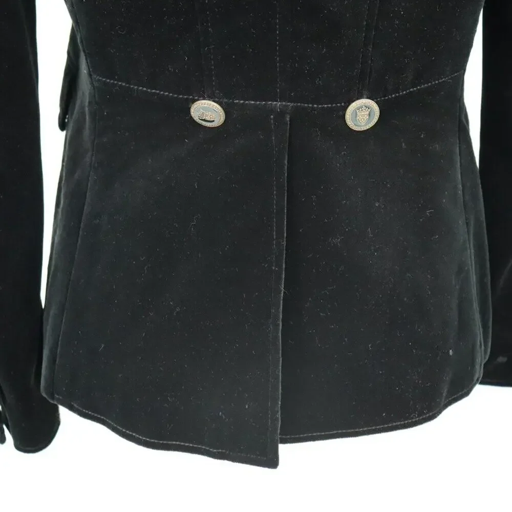 Academia Banana Republic Black Velvet Blazer with Gold Coat of Arms Buttons 4 - Picture 9 of 15